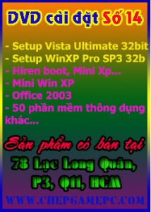 Đĩa DVD cài đặt Window Vista 32bit - WinXP SP3 - Hirent Boot. Đĩa số 14