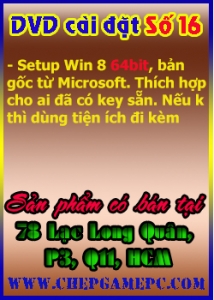 Đĩa DVD cài đặt Windows 8 Dev Pre (64Bit). Đĩa số 16