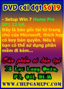 Đĩa DVD cài đặt Windows 7 Home Premium SP1 (32Bit) - Đĩa số 19